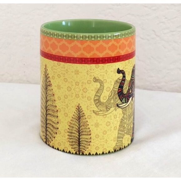 The Bombay Store 10 Oz Multicolored Indian Elephant Porcelain Coffee Mug / Cup - Picture 4 of 6